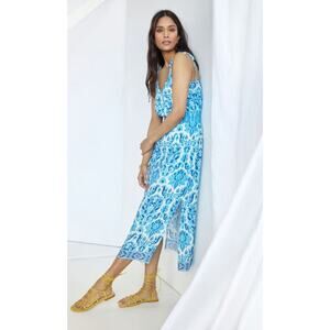 ANTHROPOLOGIE Plenty Tracy Reese Floral Paisley Smocked Waist Maxi Slip Dress XS